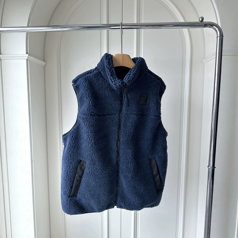 26 Autumn/Winter CH Fleece Letter Embroidered Loose-Fit Vest Short Jacket