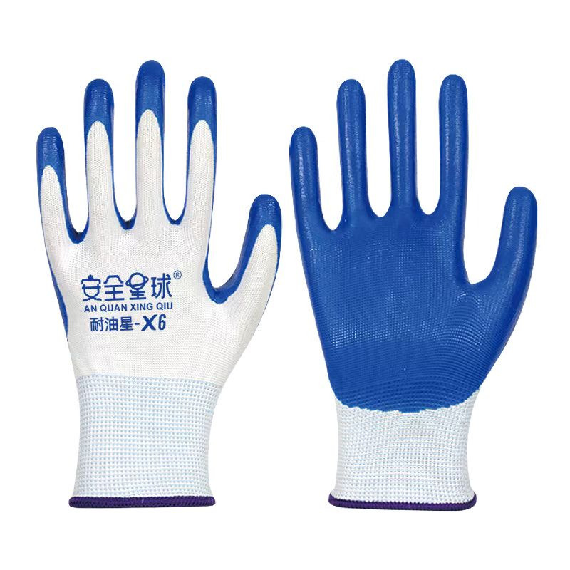 Pantalla táctil, nitrilo resistente al desgaste, inmersión antideslizante, guantes de trabajo en el sitio de construcción, fábrica de trabajo al por mayor, guantes de seguro laboral n518