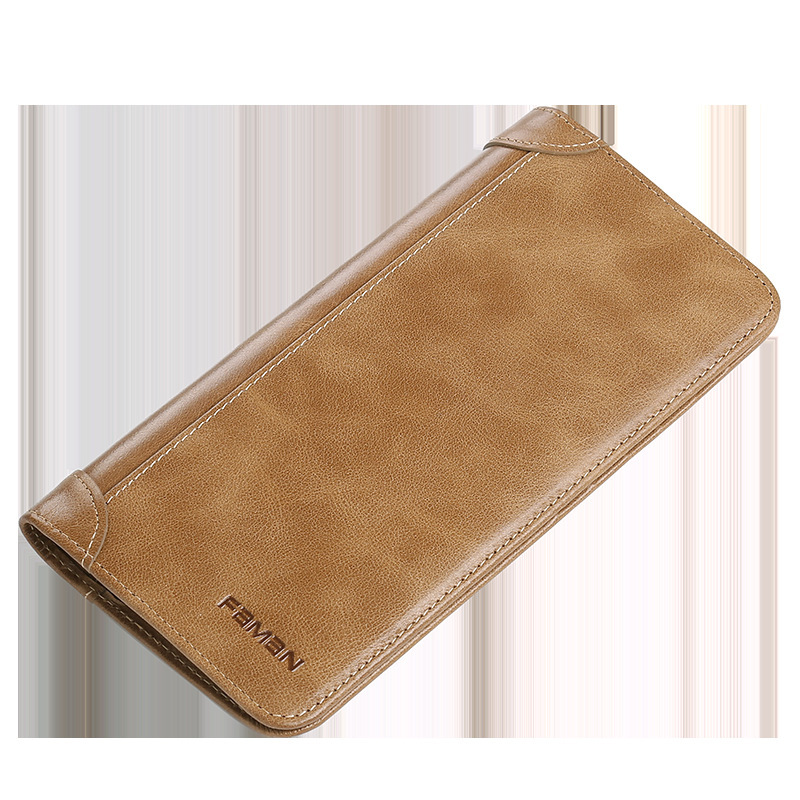 2022 nuevo tipo de cartera de cuero para hombres larga super delgada de gran capacidad de cuero suave cartera de tarjetas de moda en una cartera coreana
