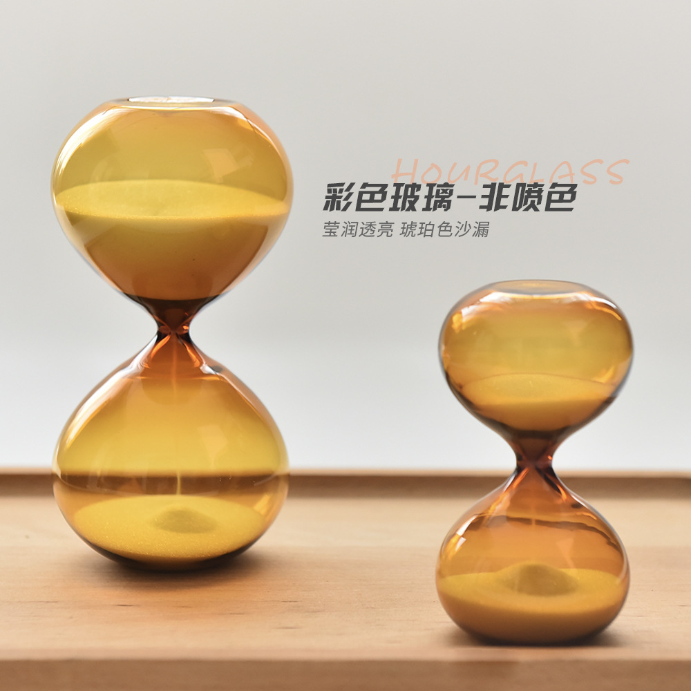 Nórdico hogar de vidrio de colores relojes de arena temporizador creativo regalos adornos relojes de arena ámbar fábrica al por mayor