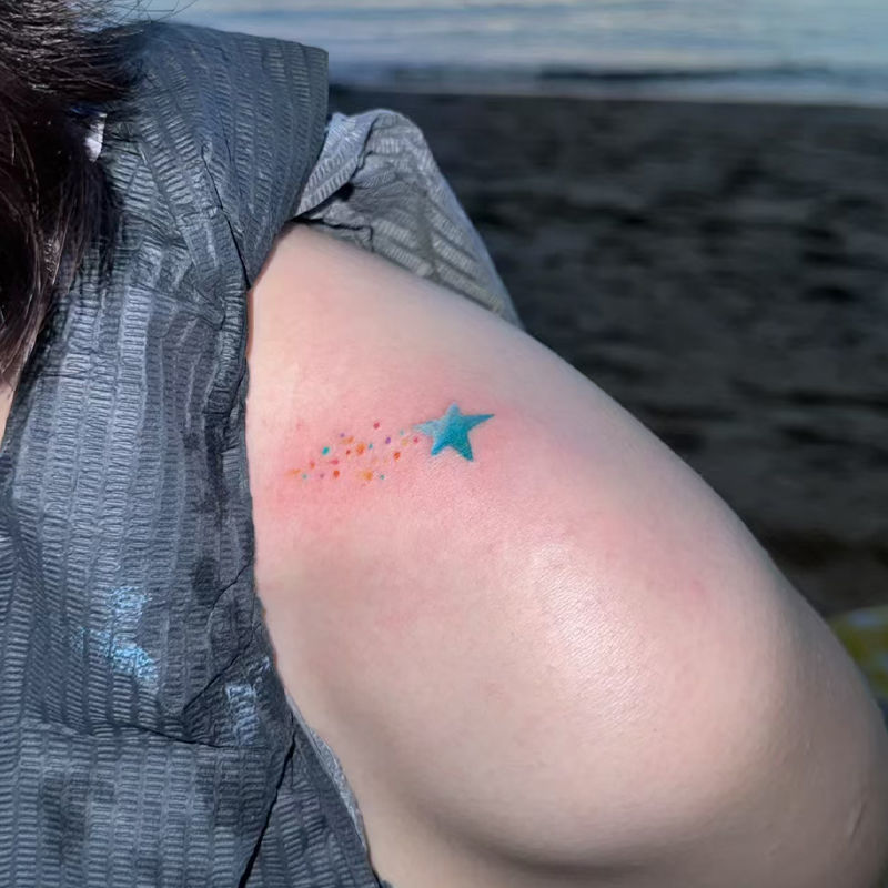 Meteor Falls on the Shoulder Ins Style Arm High-Value Niche Colorful Tattoo Sticker Sweet Cool Trendy High-End Arm Meteor Falls on the Shoulder Ins Style Arm High-Value Niche Colorful Tattoo Sticker Sweet Cool Trendy High-End Arm