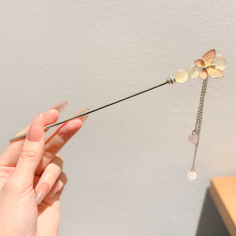 2 horquilla de mariposa rosa