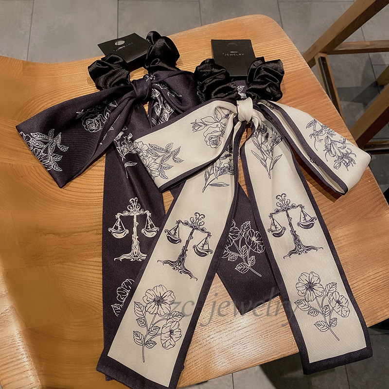 Bozo de arco floral largo flotador francés elegante cinta corda de cabello de alta calidad temperamento cubierta de cabello