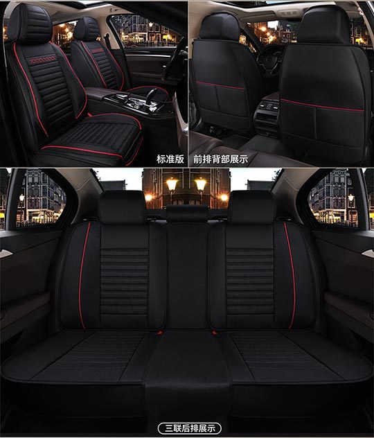 Car Seat Cushion, Universal for All Seasons, Fully Enclosed Seat Cover, Linen Breathable Fabric Seat Cushion, Universal Seat Cushion Cover for Five Seats in the Car