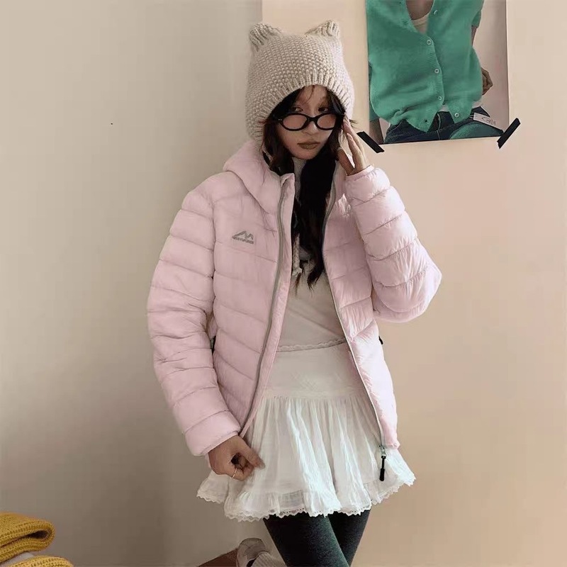 跨境冬季排骨羽绒棉服男女情侣外套轻薄宽松新款2025连帽加厚小个|undefined
