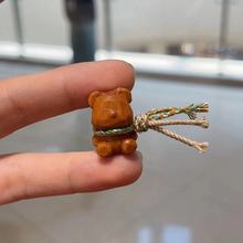 工厂文玩批发芭比檀刻面熊 搭配棉绳流苏手链项链配件手工制作