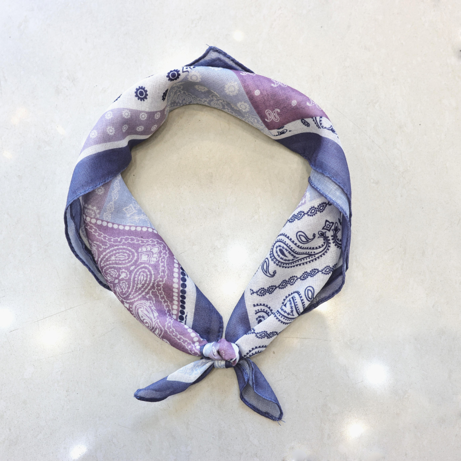 American Retro Printed Plaid Headscarf Triangle Scarf Sweet Cool Sexy Square Scarf Silk Scarf Hip-Hop Music Festival Turban for Women