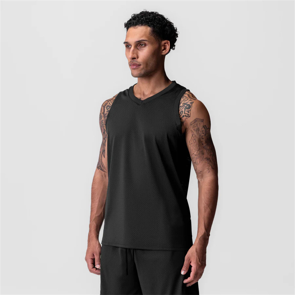 Chalecos de hombro para hombres de verano transfronterizos, ojos abiertos, ventilación, secado rápido, tendencia de fitness, deportes sin mangas, blusas relajadas, estadounidenses image 7