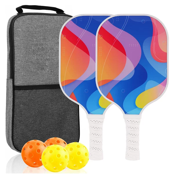 Fiberglass Pickleball Racket PP Honeycomb UV Printed Racket Gift Set