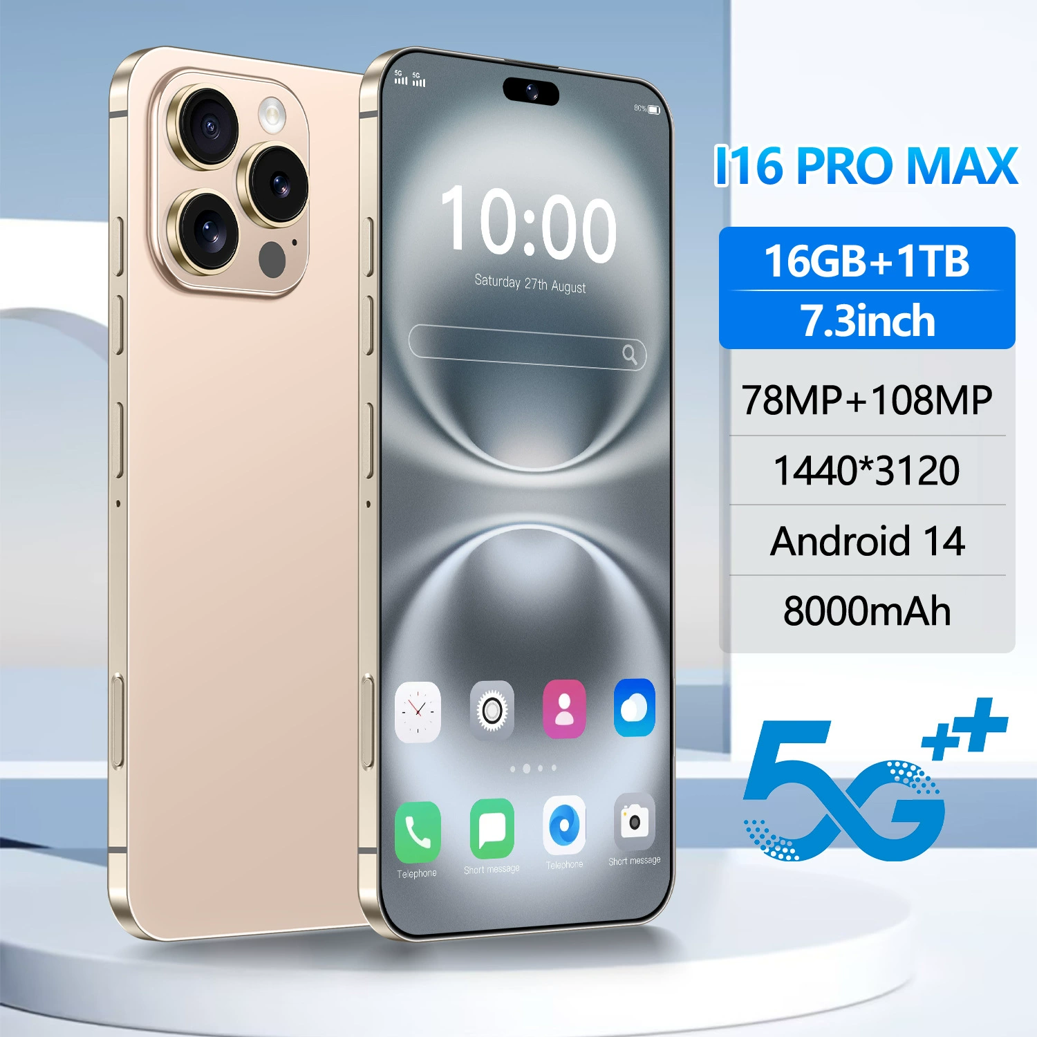 (Граница торговля), ультратонкий смартфон, Android 8.1, intel core i16, 16promax