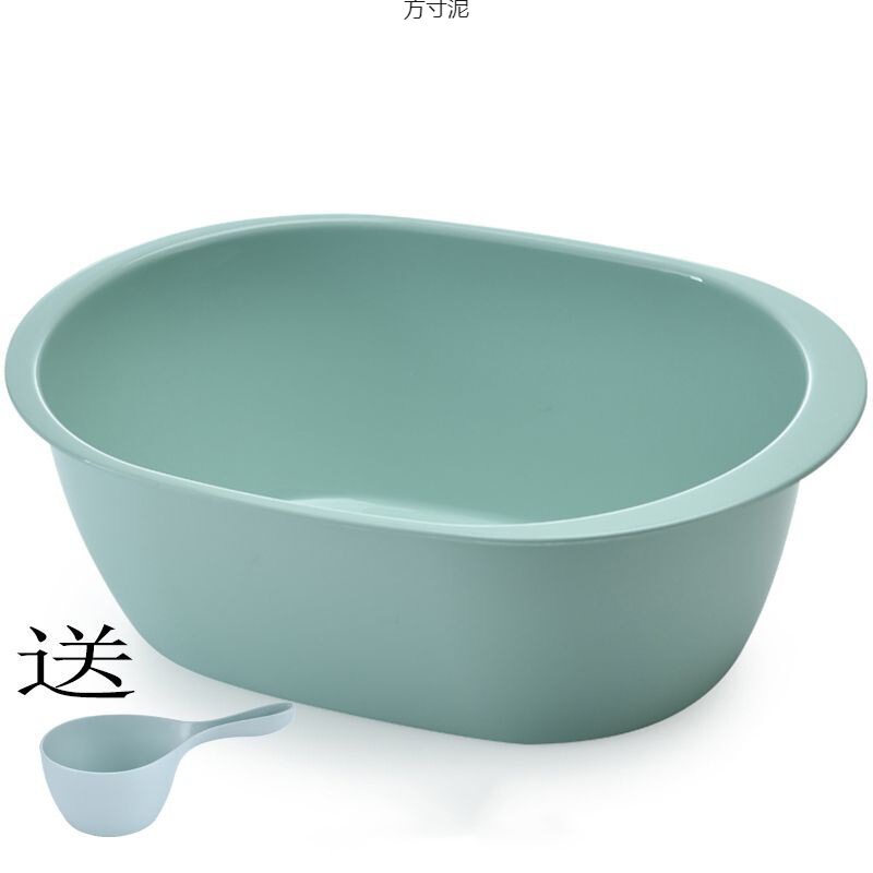 Thickened Extra-Large Baby Bath Tub, Baby and Children's Bath Tub, Oval Plastic Laundry Tub, Cat Bath Tub