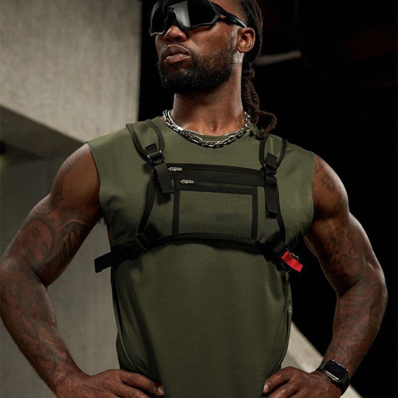 Tactical Sports Vest Bag Practical Chest Bag Men's Chest Bag Corset Vest Bag Men's Hip-Hop Street Pack Functional Bag