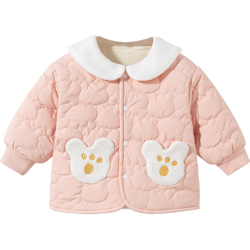 Abrigo DE LOS NIÑOS otoño y el invierno Bebé caliente cardigan engrosada estilo occidental ropa de algodón acolchado para niños y niñas ropa de bebé de invierno forrado