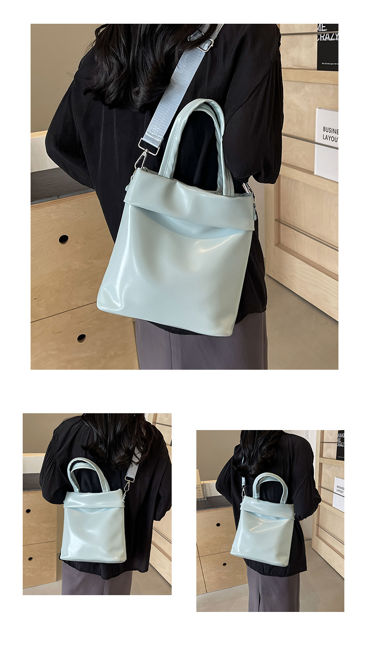 Women's Medium Pu Leather Solid Color Basic Classic Style Magnetic Buckle Tote Bag display picture 3