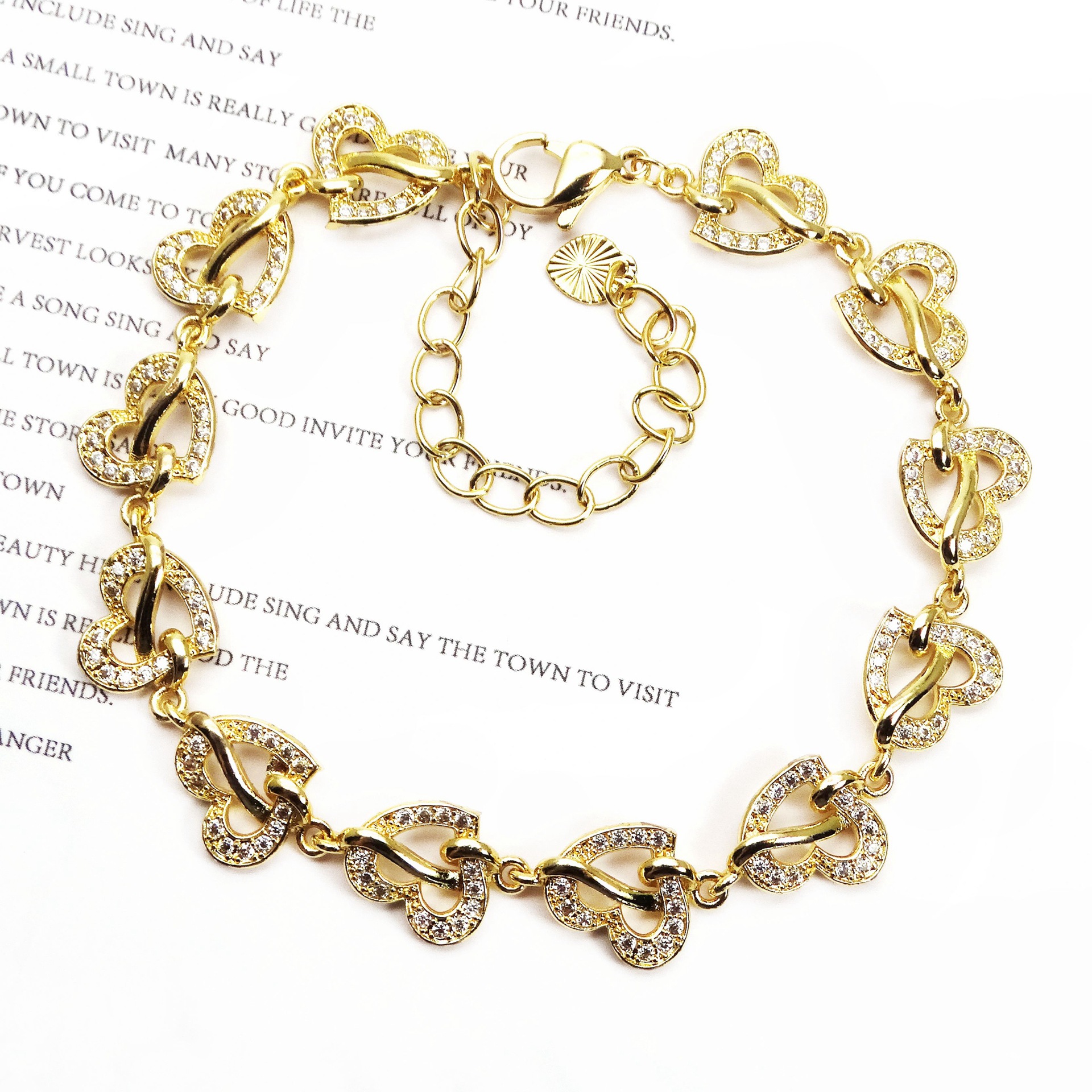 Holiday, Daily Occasion Copper Material Heart Shape Copper Sweet Simple Style Copper Bracelets