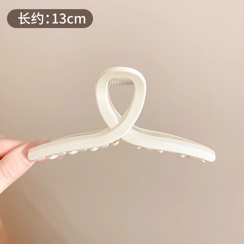 Clip de agarre grande de color café para mujer 2025 nuevo agarre de cabello de alta calidad en la parte posterior de la cabeza horquilla clip de tiburón clip de otoño e invierno tocado