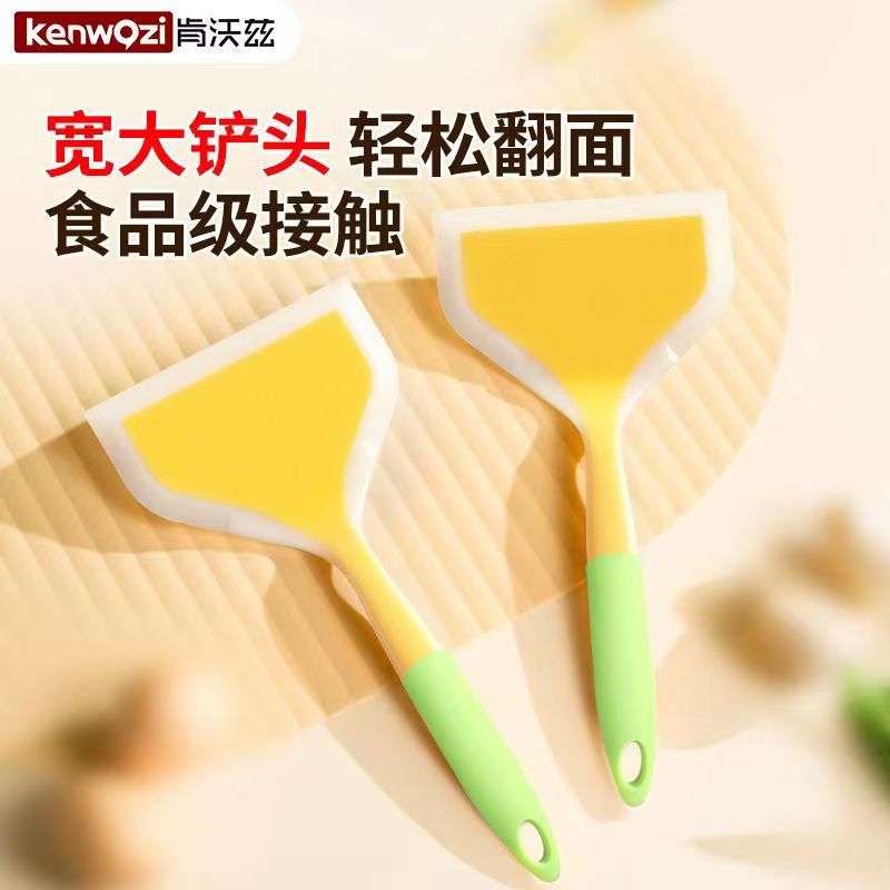 Silikon-Kochmesser hitzebeständig antihaftbeschichtet Pfannenschaber Tamagoyaki-Pfanne Wok-Kochspatel Küchenutensilien Crêpes-Spatel Großhandel Drop-Shipping