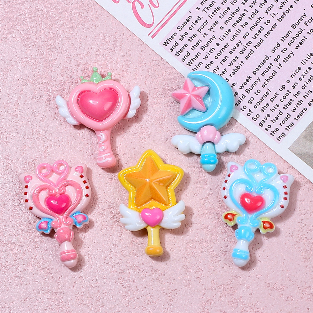 大きいサイズのアンドロメダの棒の漫画のクリームのゴムのdiyの手作りのヘアピンの冷蔵庫は材料の樹脂の部品を貼って卸売りします。