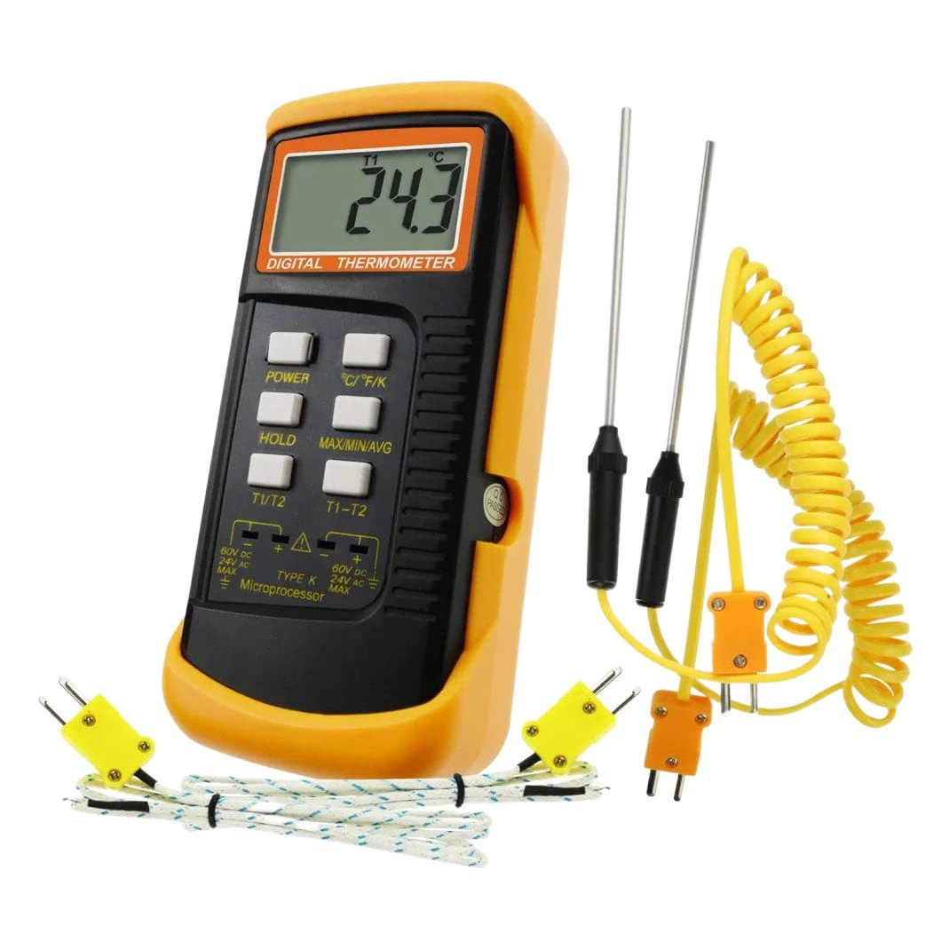 Производитель оптовая продажа двойной K-провод высокотемпературный низкотемпературный датчик температуры двухканальный металлический зонд термопара датчик DT-6802