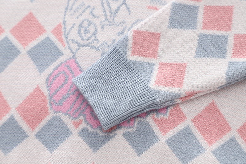 Children's Spring and Autumn New Cartoon Knitted Two piece Set Cardigan Girl Cute Tiger Head Sweater Skirt_voghion.com