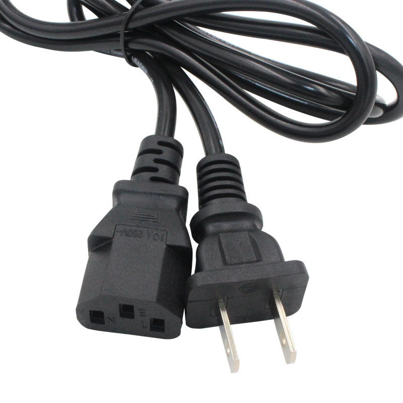 美规电源线 两扁插美式品字尾电源线 德国2X0.5平方直头AC电源线