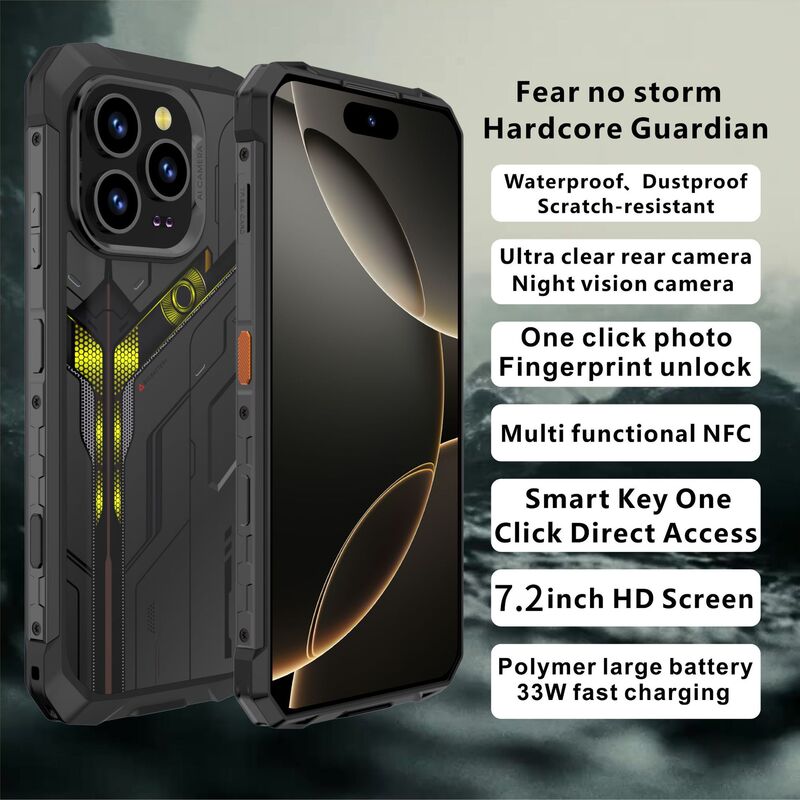 New Model of Three-Proof Smartphone 7.2inch with Anti-Drop, Eye-Protection Screen, Nfc, Infrared, Ip68 Waterproof, and Ultra-Long Standby Time