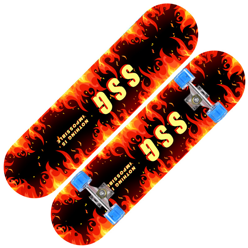 31-inch children's beginner four-wheeled double kickboard skateboard for youth boys and girls professional edition road cruise PU high gloss wheels