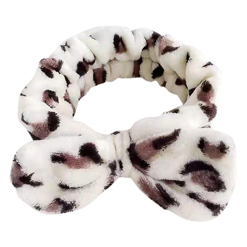 Europa y América estampado de leopardo arco banda de pelo diadema de franela lavado de cara femenina maquillaje diadema Hairband al por mayor