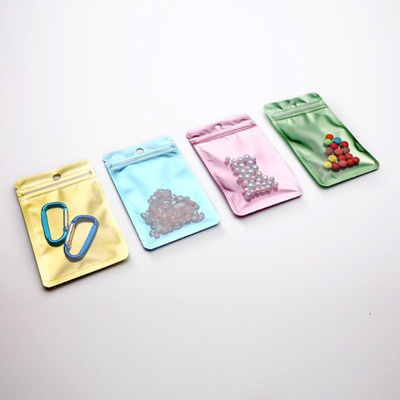 Colorful metal self-sealing mask powder packaging bag, food bag, fish hook bone bag, decoration gift plastic bag
