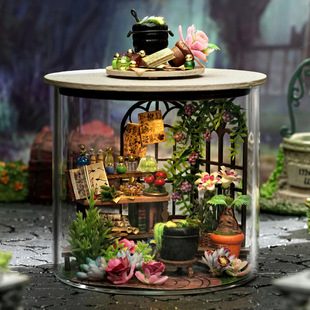 Zhiqu House diy Cabin Dream Bottle Handmade Assembled 3D Architectural Model Table Ornaments Exquisite Girls Gift
