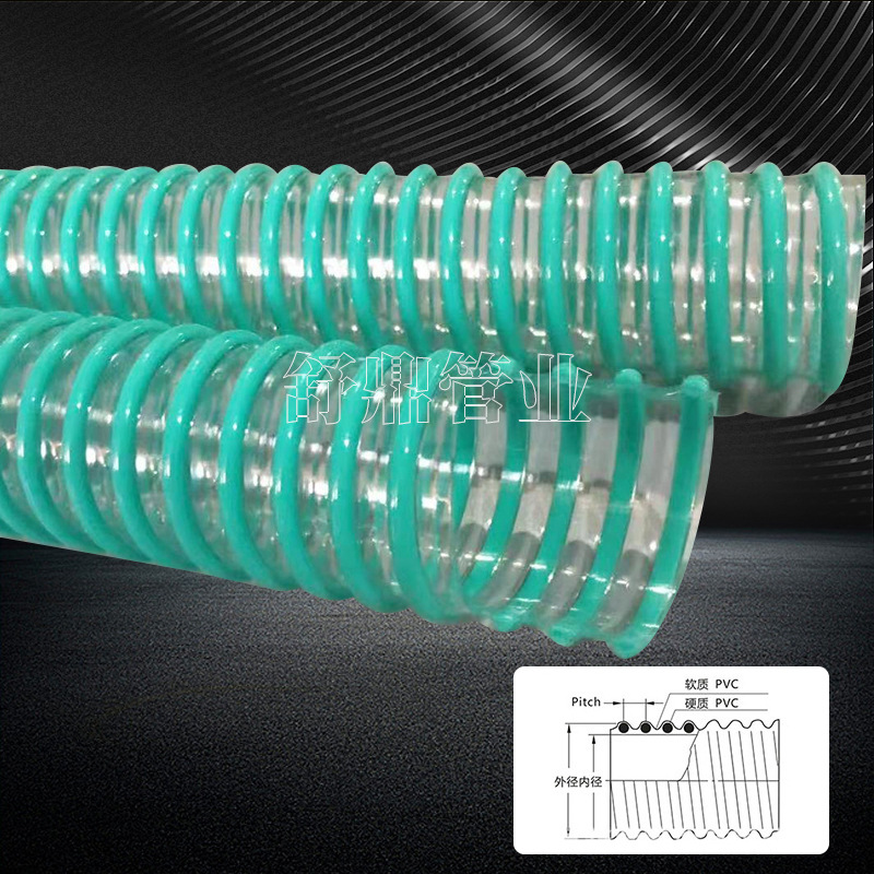Pressure resistant vacuum tube, PVC plastic reinforcement corrugated hose, conveying PVC plastic rei