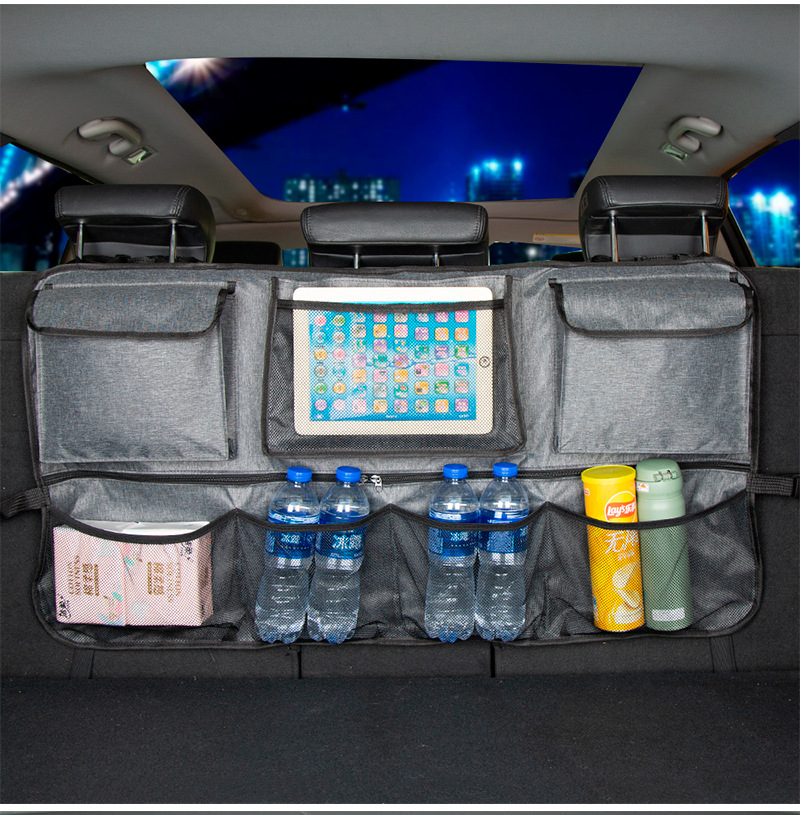 Trunk Seat Hanging Bag, Suv Rear Seat Multifunctional Storage Net Bag, Large Capacity Car Storage Bag, Storage Box