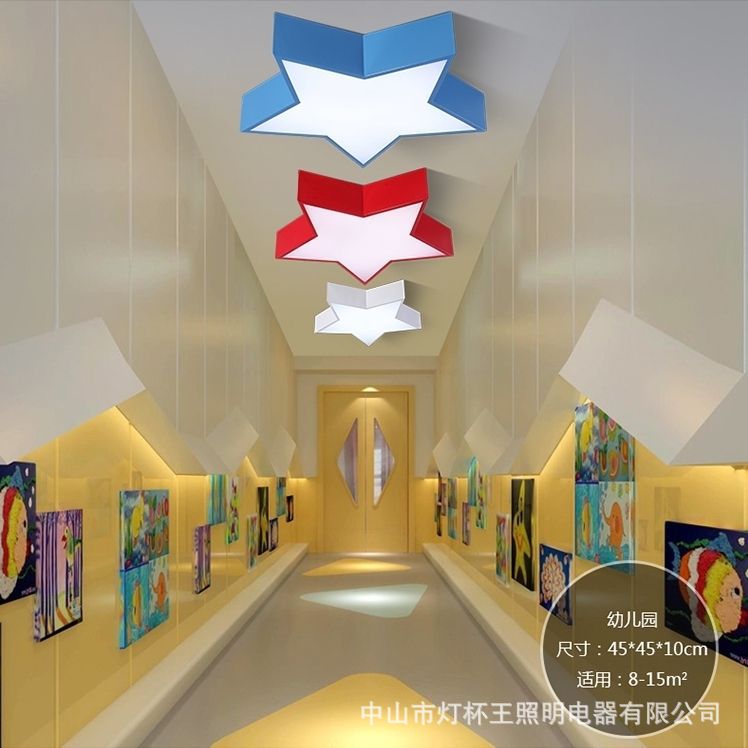 lámpara de forma de estrella de pentaco lámpara de techo led instituciones de capacitación lámpara de cama sala de conferencias lámpara de techo