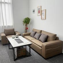 简约设计皮艺沙发茶几轻奢升降北欧极简办公客厅沙发