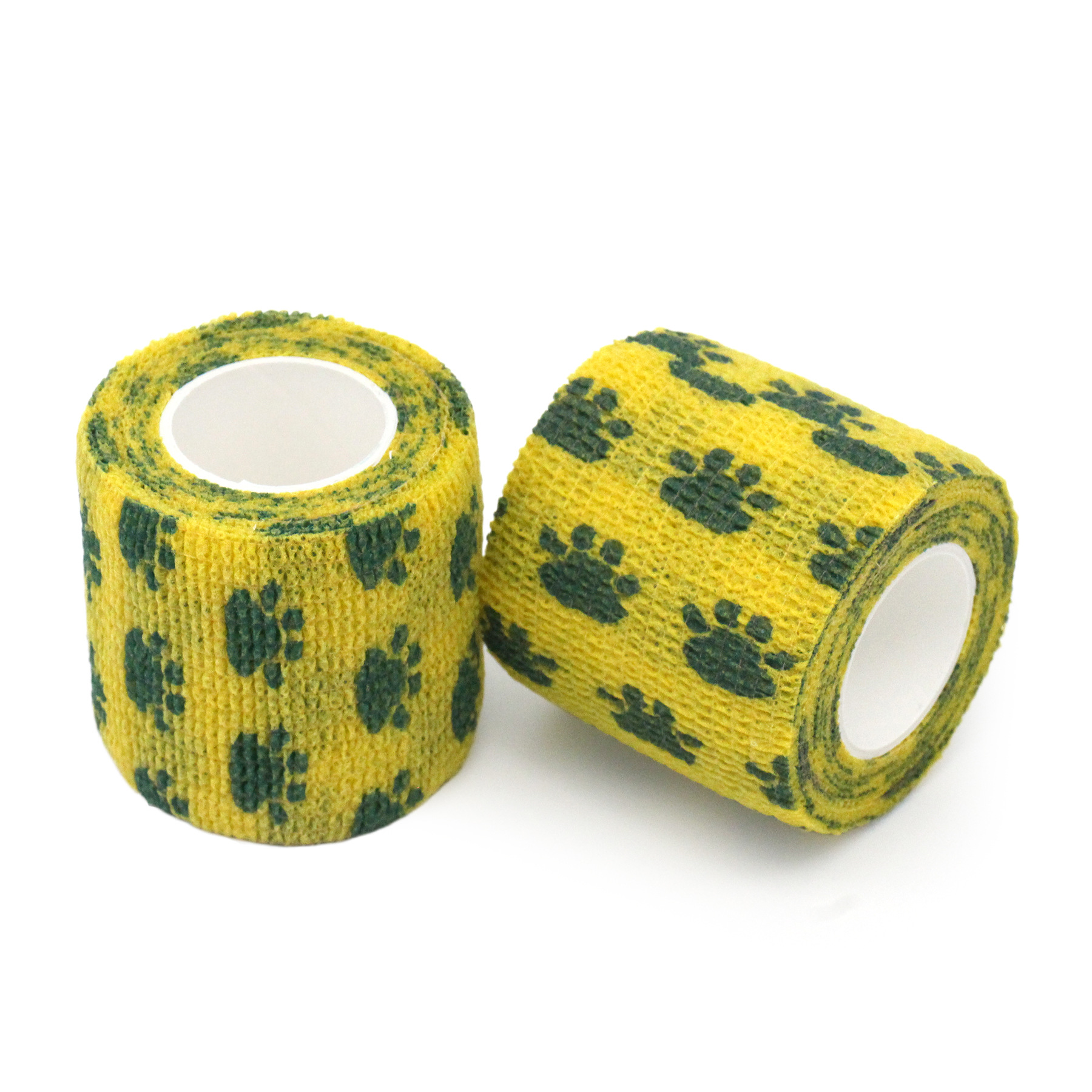 Huellas de la zapatilla de color verde amarillo