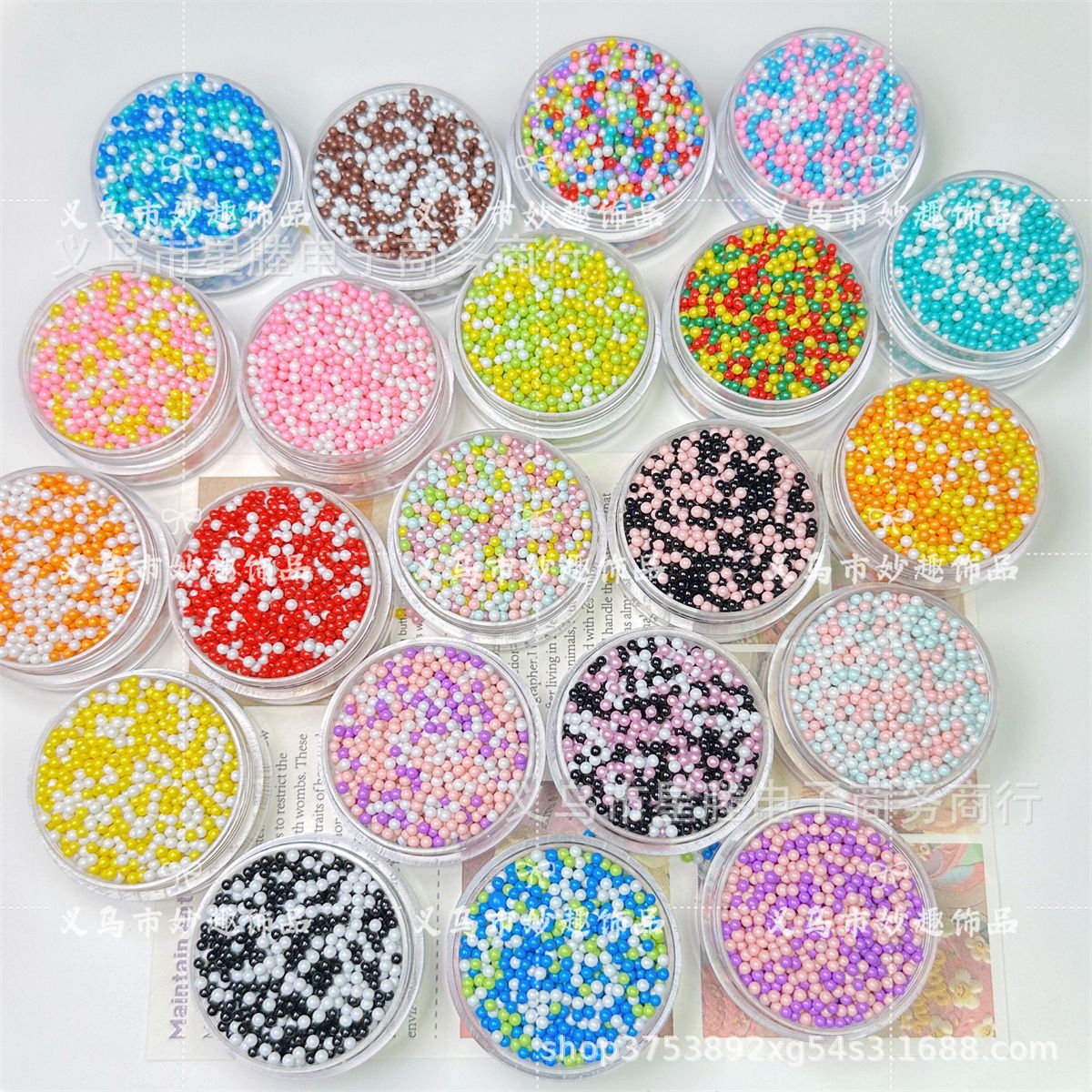 2mm color mezclado, color sólido no poroso, pintura de vidrio, cuentas de arroz, accesorios de joyería de bricolaje hechos a mano, pegamento de crema, relleno de limo