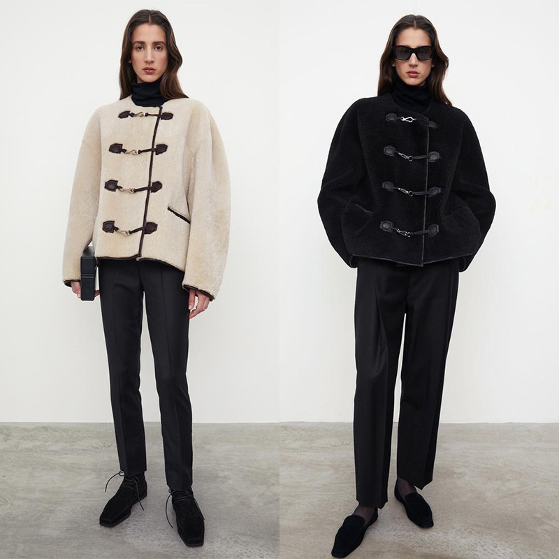 European and American Niche tot Faux Fur One Coat Women's Round Neck Loose Long Sleeve Teddy Wool Short Coat Winter New European and American Niche tot Faux Fur One Coat Women's Round Neck Loose Long Sleeve Teddy Wool Short Coat Winter New