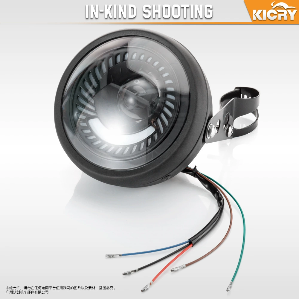 Мотоциклетная фарa Вортекс формы 6,5-дюймовая LED передняя фара Harrarine LED головной свет ретро металлическая металл LED фары