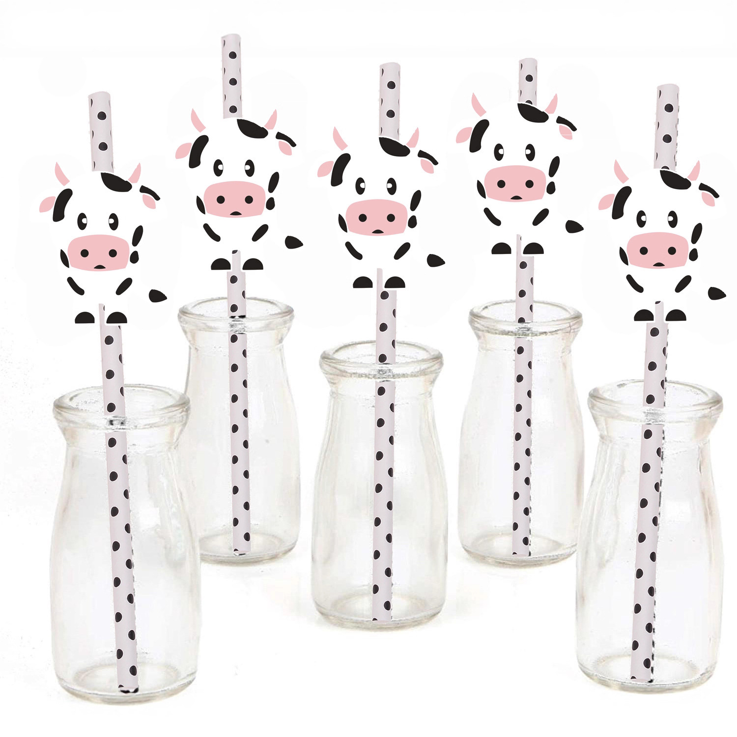 Fiesta transfronteriza decoración creativa Linda paja vaca cebra animal papel paja desechable degradación bebida Decoración