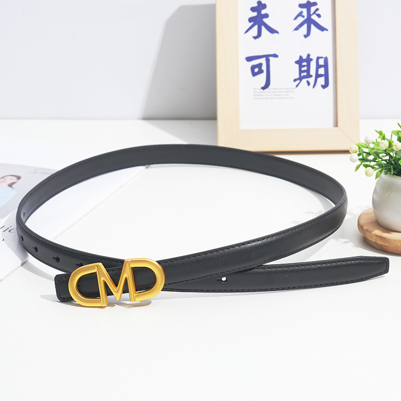 Cintura in vera pelle per jeans versatili da donna, decorazione della cintura con lettere e inserto nella gonna stile 2023 nuova moda_voghion.com