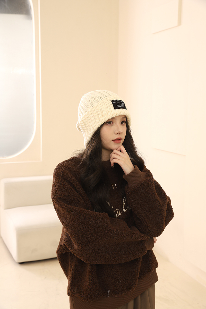 Lana oversize tinta unita per autunno e inverno, pile lavorato a maglia, versione coreana, coppia femminile all'aperto, escursioni calde_voghion.com