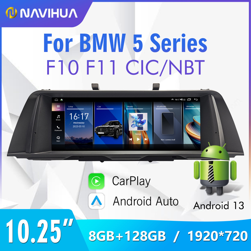 BMW 5 Seriyası F10 F11 üçün Android Naviqasiya Ekranı
