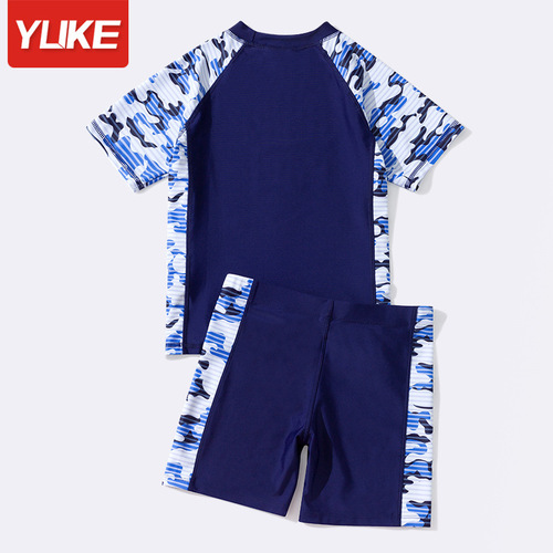 Children's swimwear summer fashion, middle-aged children's split swimwear, youth sun protection, quick-drying hot spring swimwear
