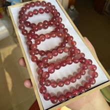 工廠直銷 天然水晶草莓晶手鏈 女星光粉水晶單圈手串飾品批發