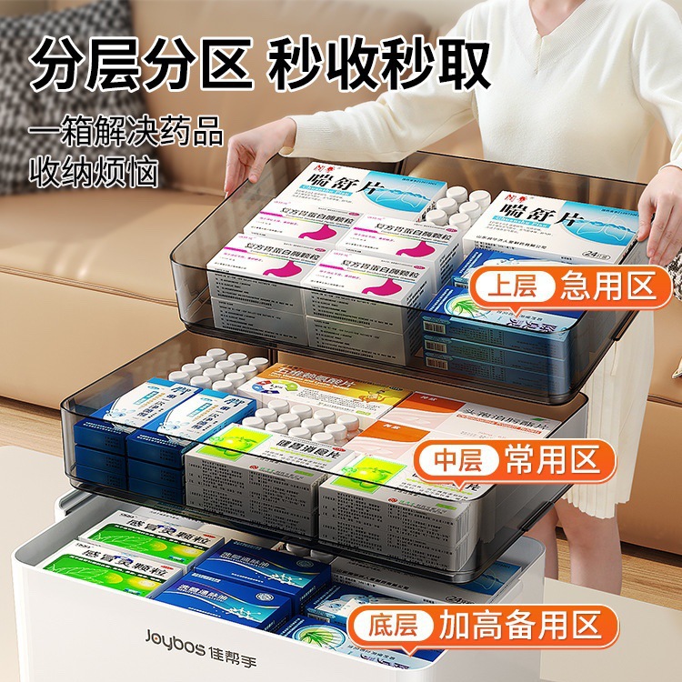 Jia Helper Caja de medicamentos para el hogar grande Caja de medicamentos para el hogar de gran capacidad Caja de medicamentos de almacenamiento de clasificación de medicamentos multicapa Caja de medicamentos extra grande image 4
