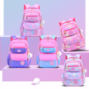 Online celebrity refrigerator test open-door schoolbag primary school student gradient children wholesale girl ultra light large capacity burden reduction backpack