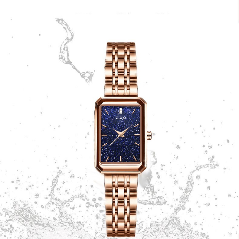 Reloj mujer cuadrado minimalista y elegante impermeable_voghion.com
