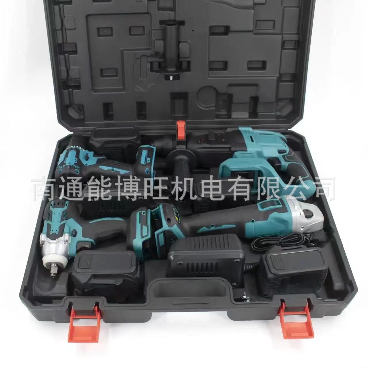 Comercio al por mayor de comercio exterior transfronterizo herramienta de combinación sin escobillas de litio Juego de 4 piezas llave de martillo eléctrico amoladora angular de taladro eléctrico