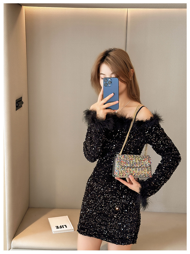 New foreign trade European and American retro underarm bag, casual and fashionable rhinestone small bag, niche single-shoulder bag, crossbody dinner bag undefined