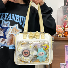 斜挎谷子日常百搭透明娃包单肩帆布大容量校园通勤痛包小食量痛包
